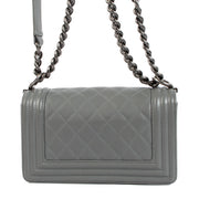 Chanel Grey Quilted Calfskin Small Boy Bag