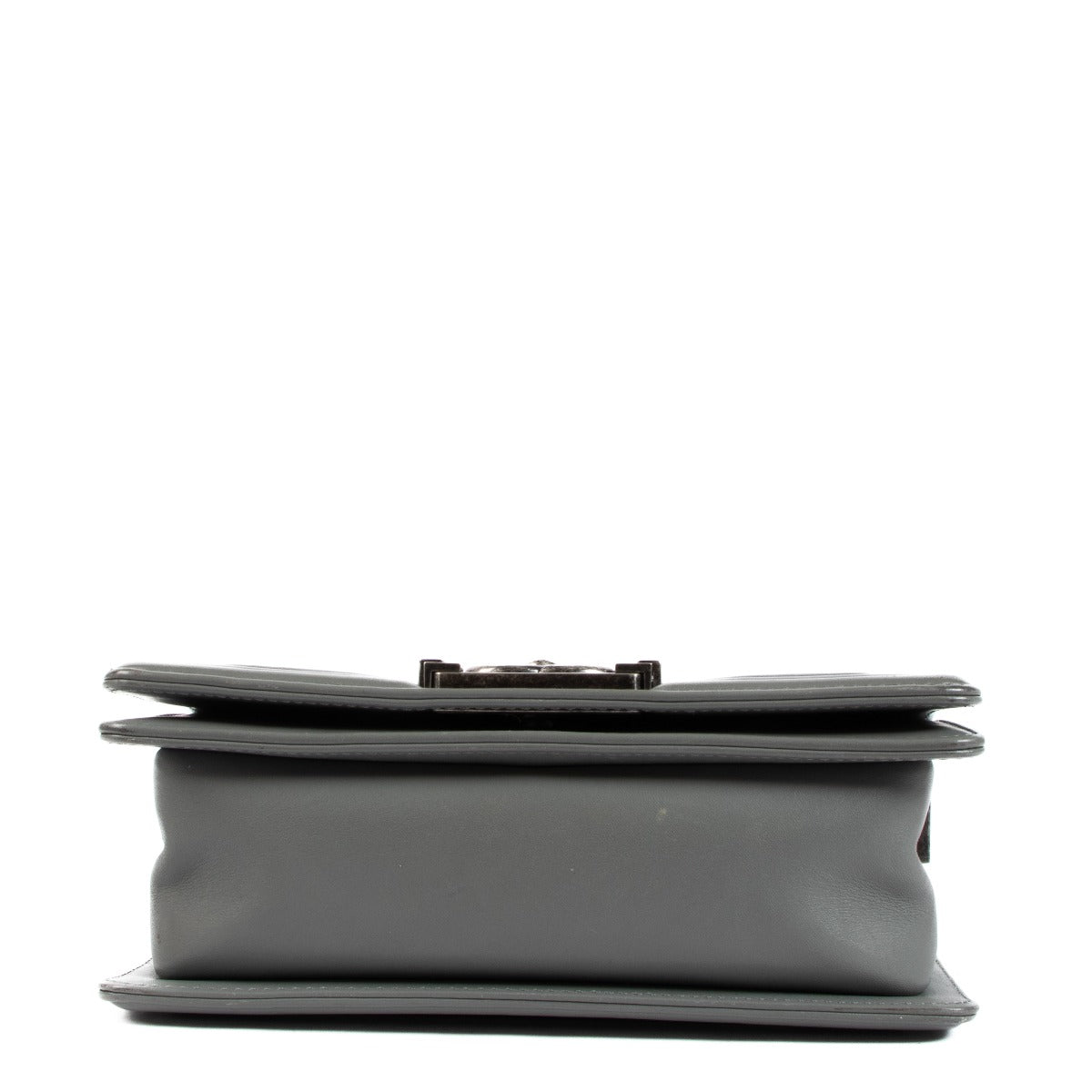 Sac Boy Small en cuir de veau matelassé gris Chanel