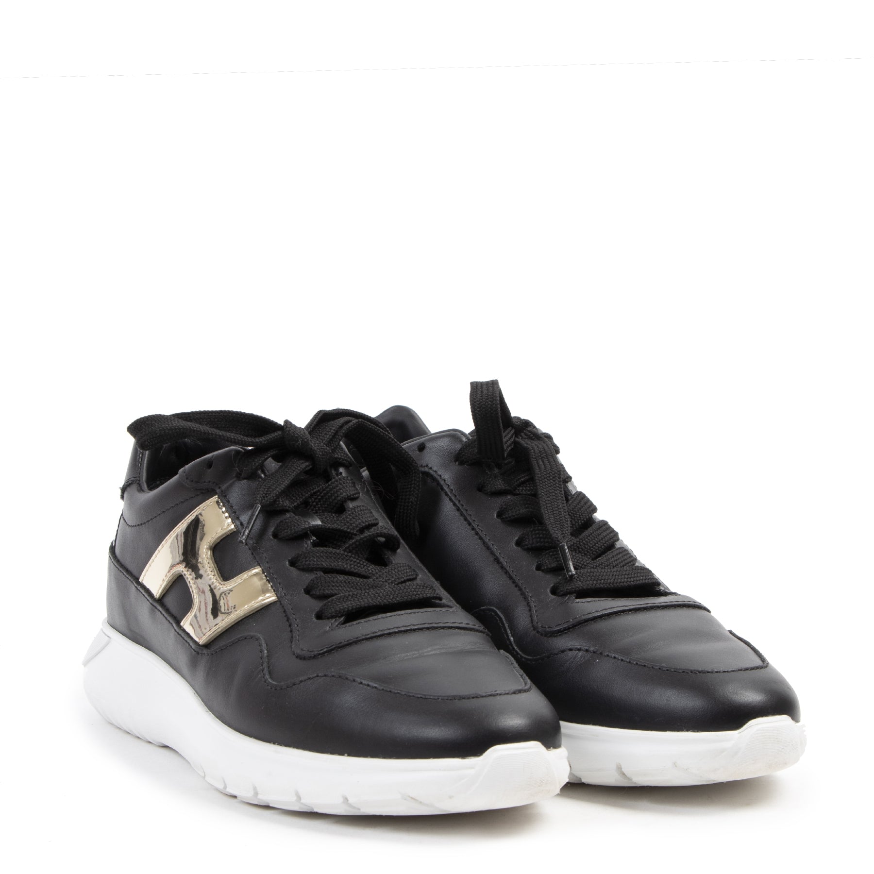 Authentieke tweedehands vintage Hogan Black Interactive Low Top Sneakers - Size 40 koop online webshop LabelLOV