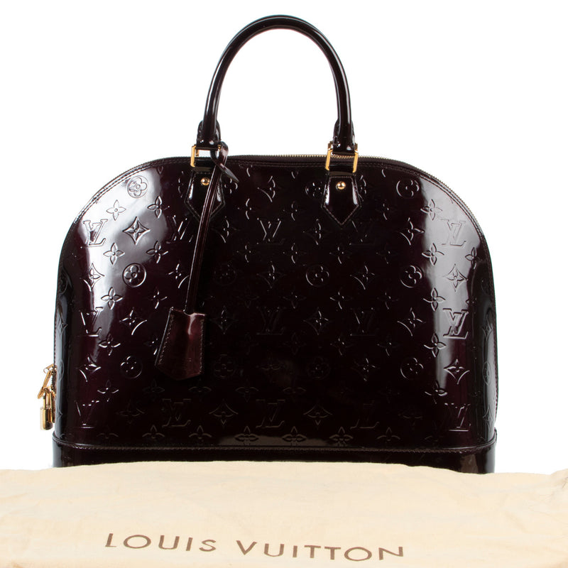 Louis Vuitton paarse Alma Monogram Vernis