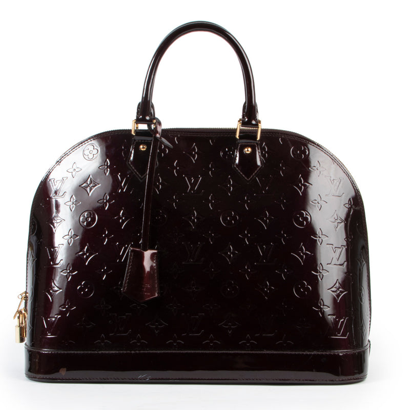 Louis Vuitton paarse Alma Monogram Vernis