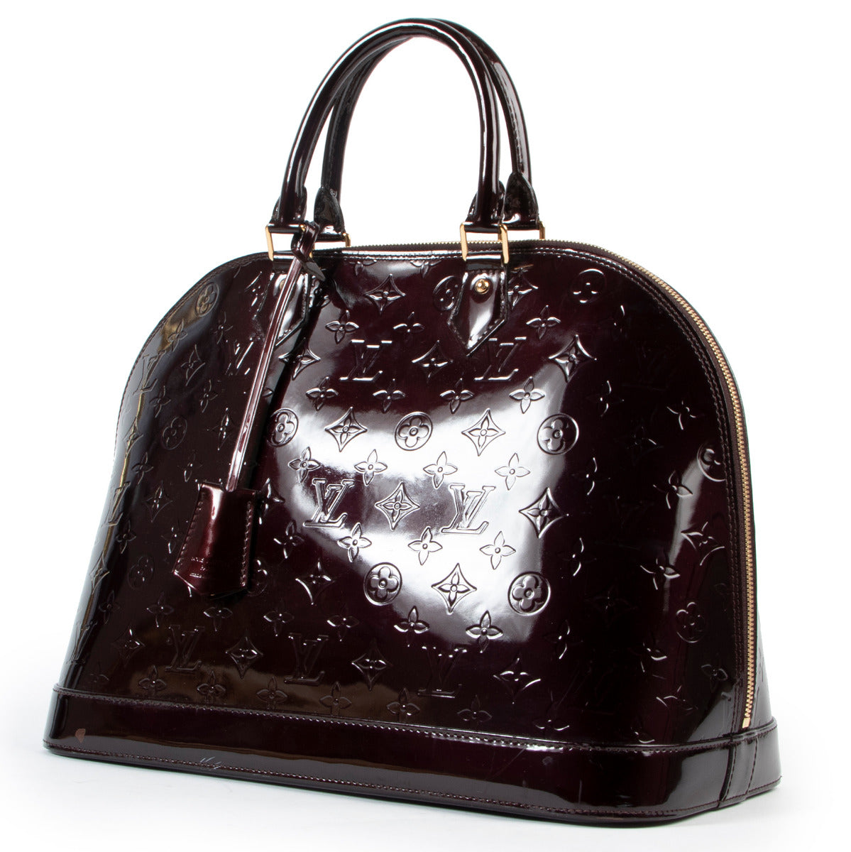 Louis Vuitton paarse Alma Monogram Vernis