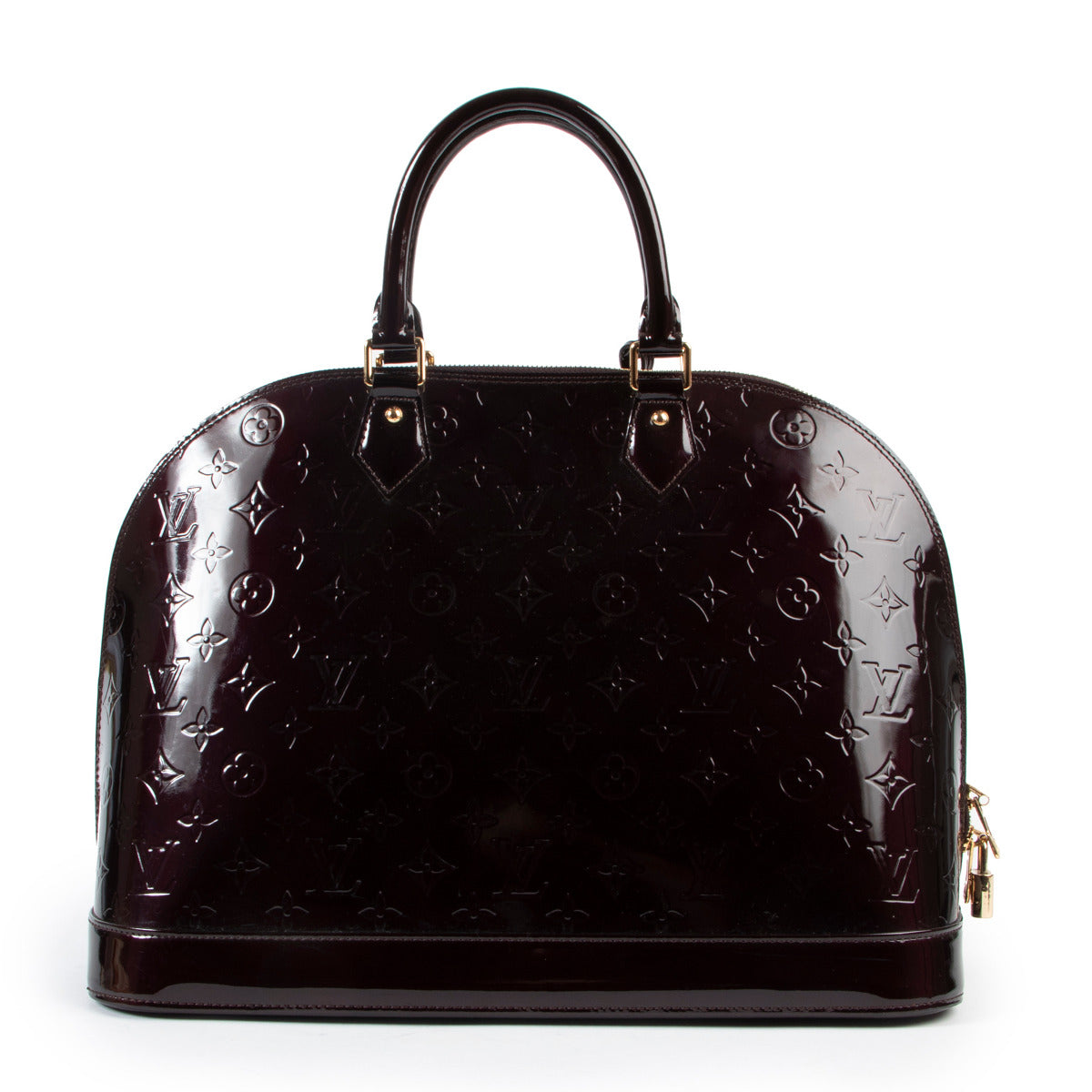Louis Vuitton paarse Alma Monogram Vernis