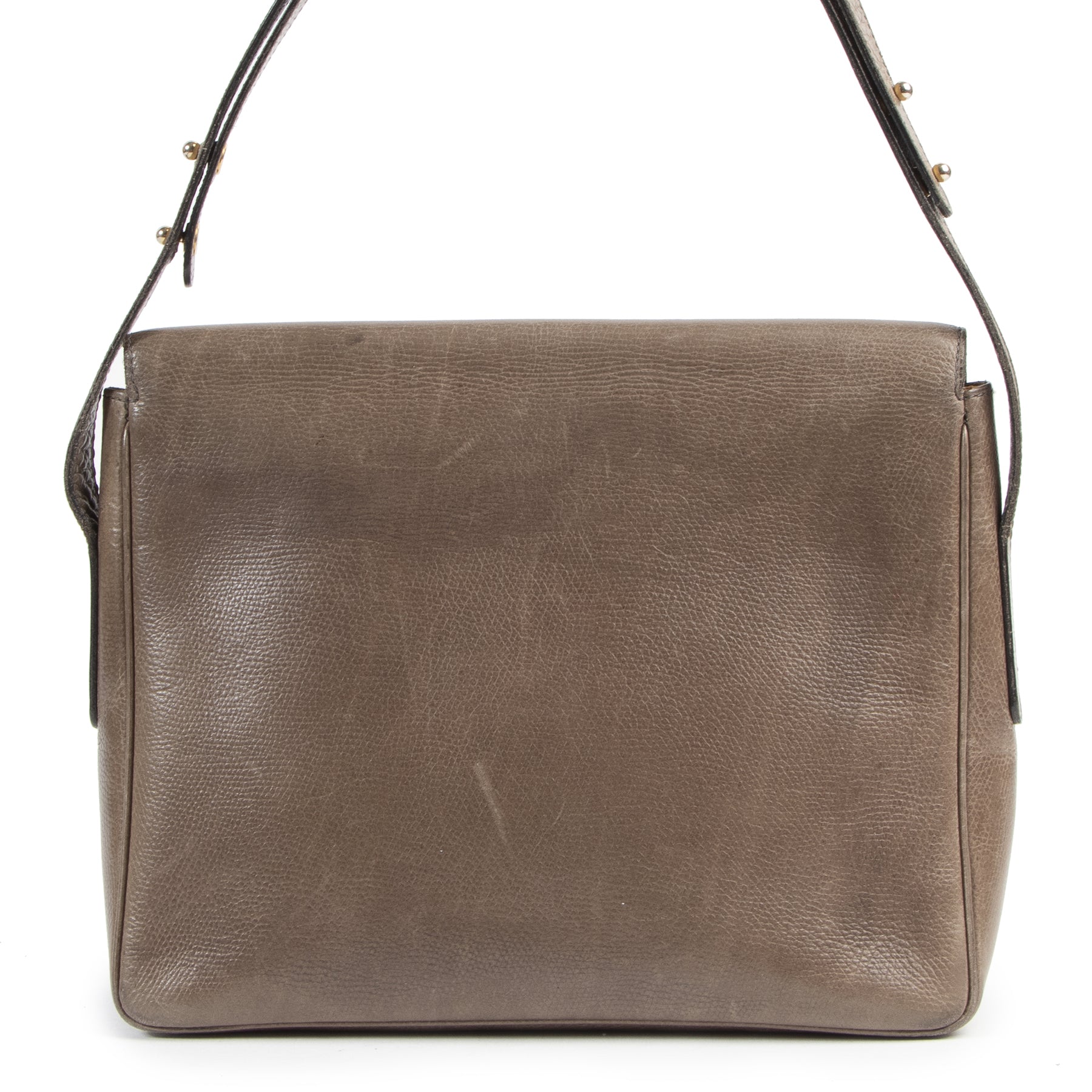 koop veilig online Delvaux Taupe poirier Shoulder Bag