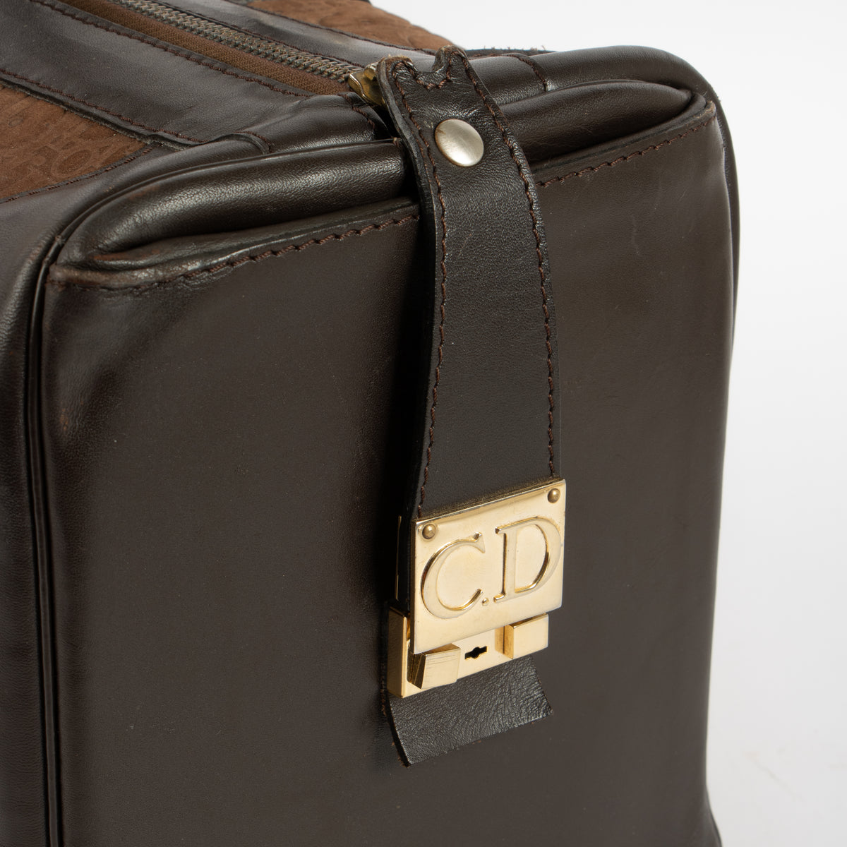 Shop the authentic Christian Dior Vintage Brown Oblique Empreinte Duffle Bag on Labellov.com.