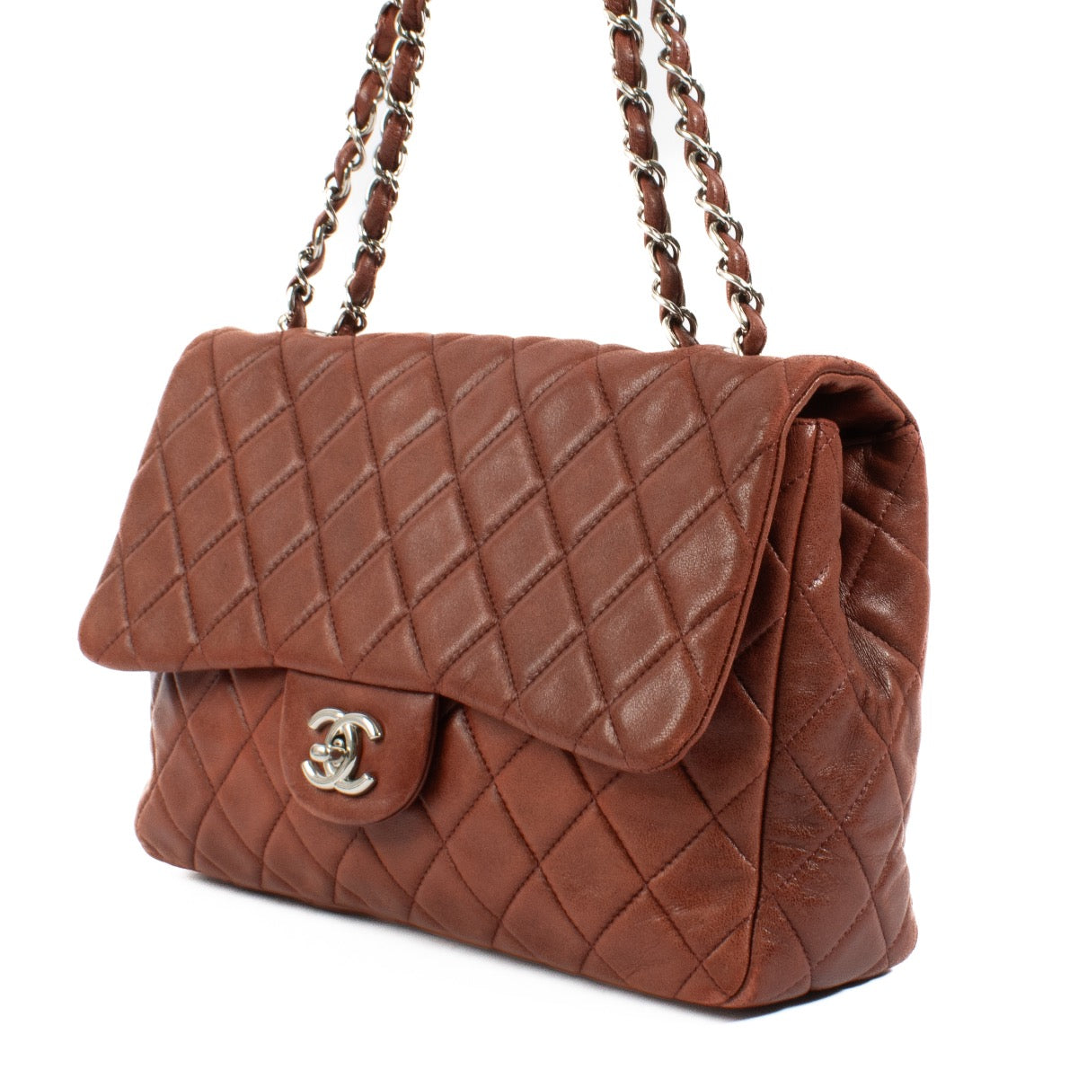 shop 100% authentic second hand Chanel Soft Red Classic Jumbo Flap Bag on Labellov.com