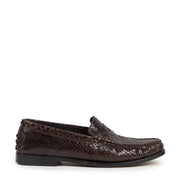 Authentic second-hand vintage Tods Brown Gommino Python Loafers - Size 38 buy online webshop LabelLOV