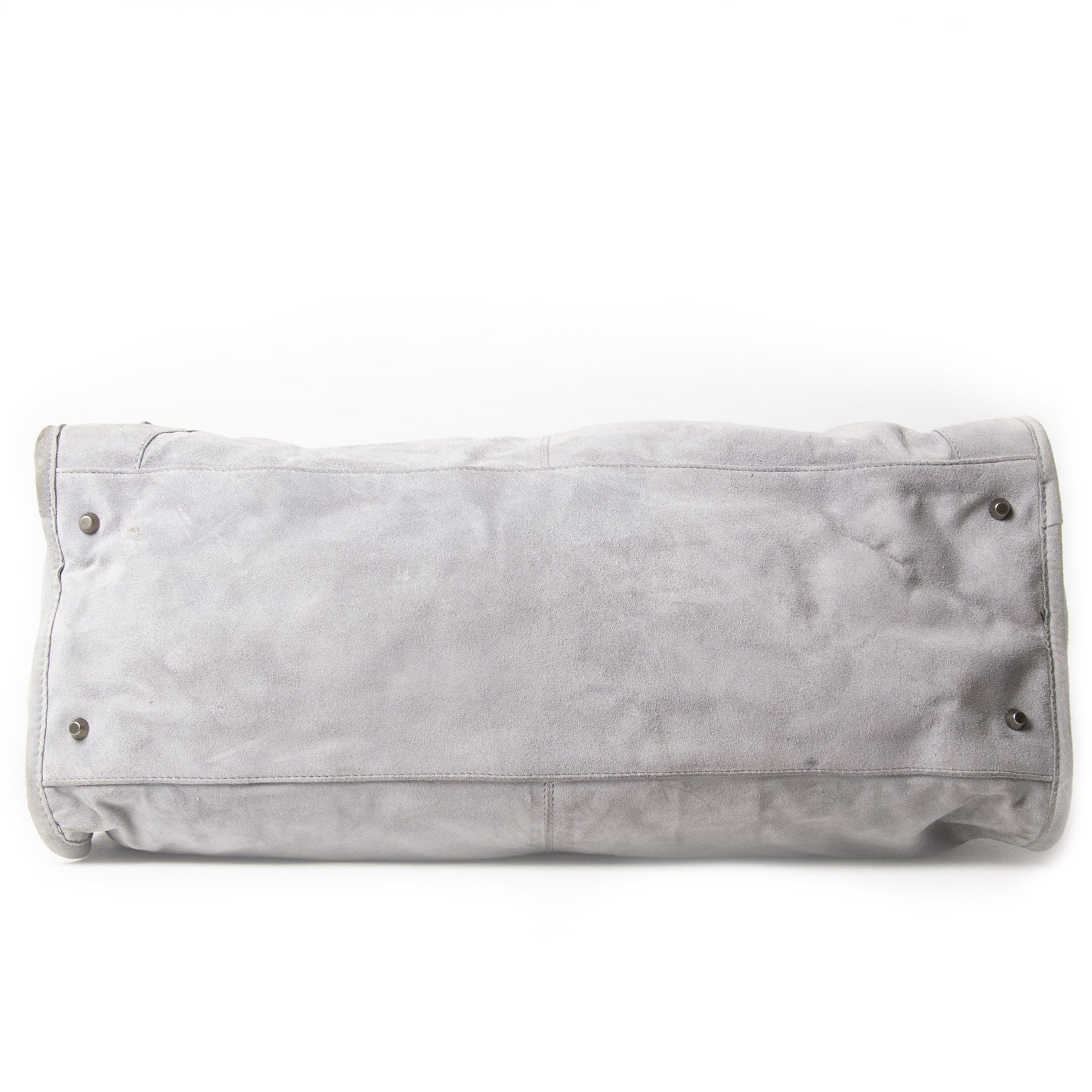 Balenciaga Grey Suede RHW Work Bag