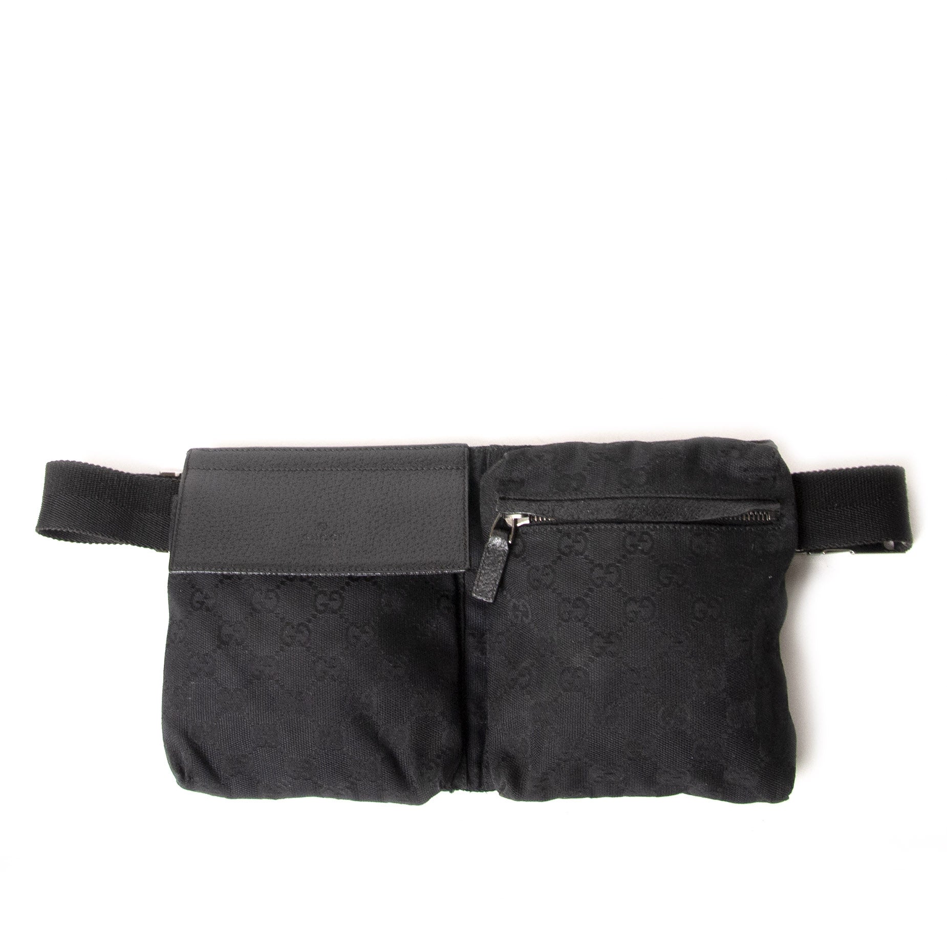 Gucci Black GG Monogram Canvas Belt Bag for the best price at Labellov secondhand luxury
