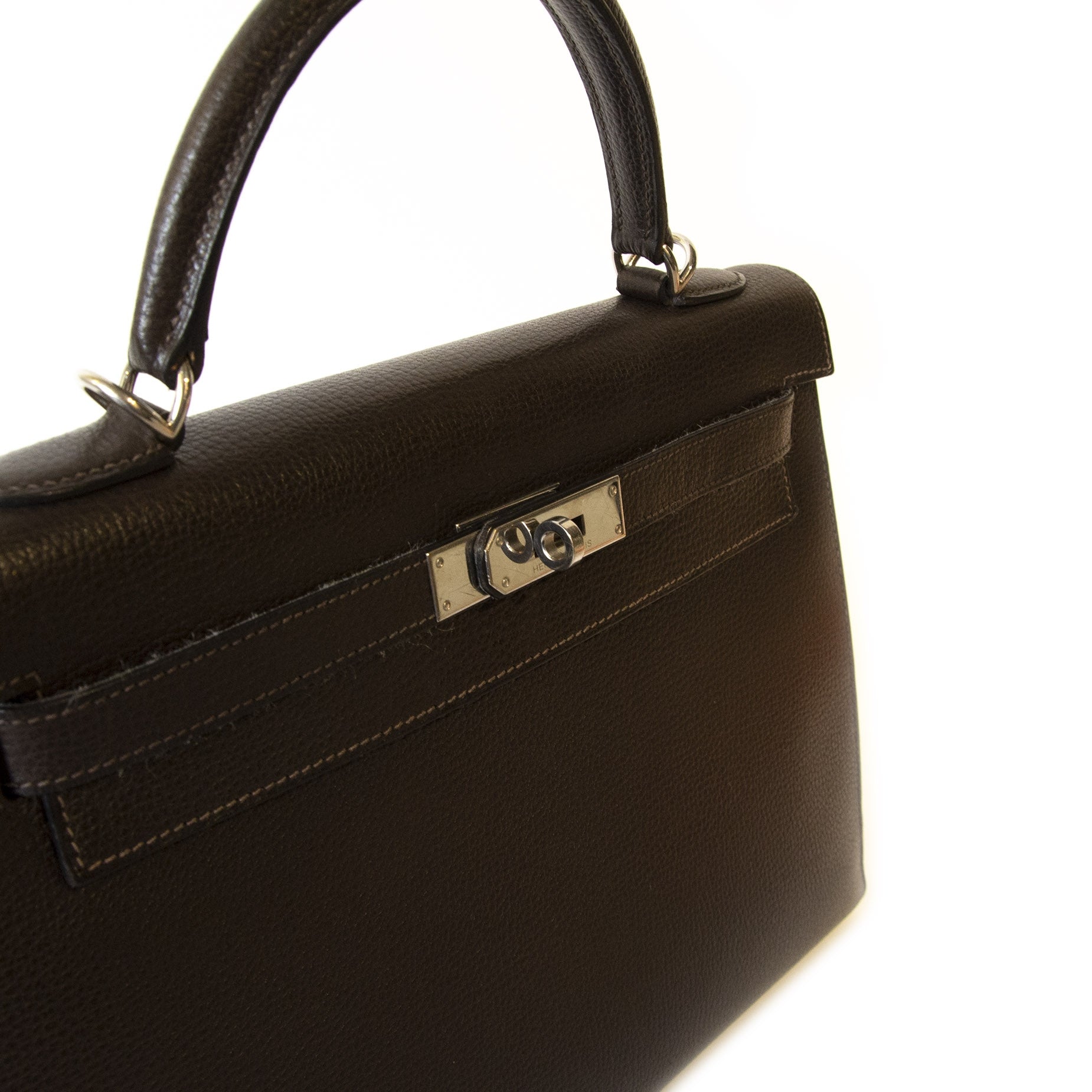 Hermès Kelly 32 Brown Vache Liègee PHW