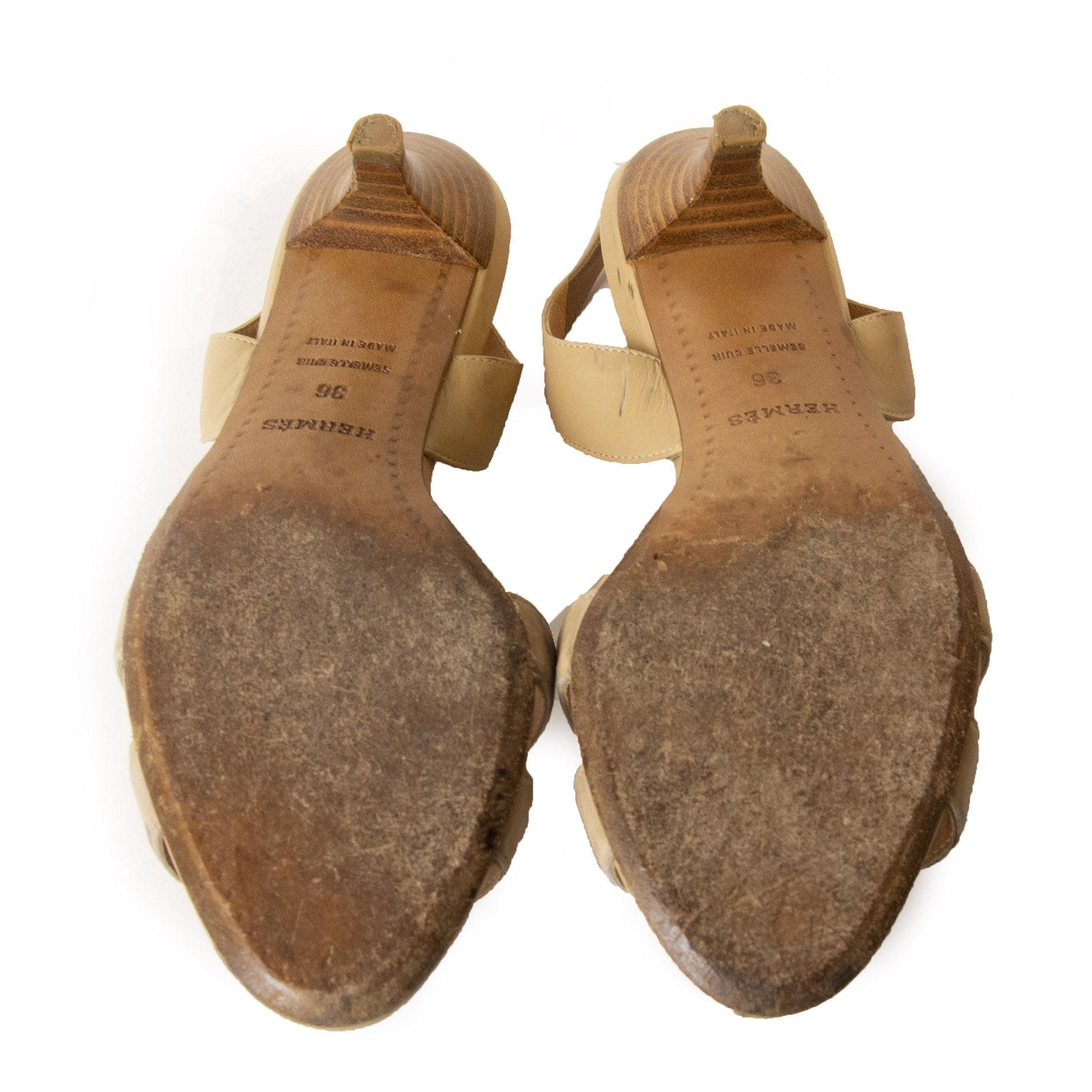 Authentieke tweedehands vintage Hermès Ottomane Kitten Heels - Size 36 koop online webshop LabelLOV