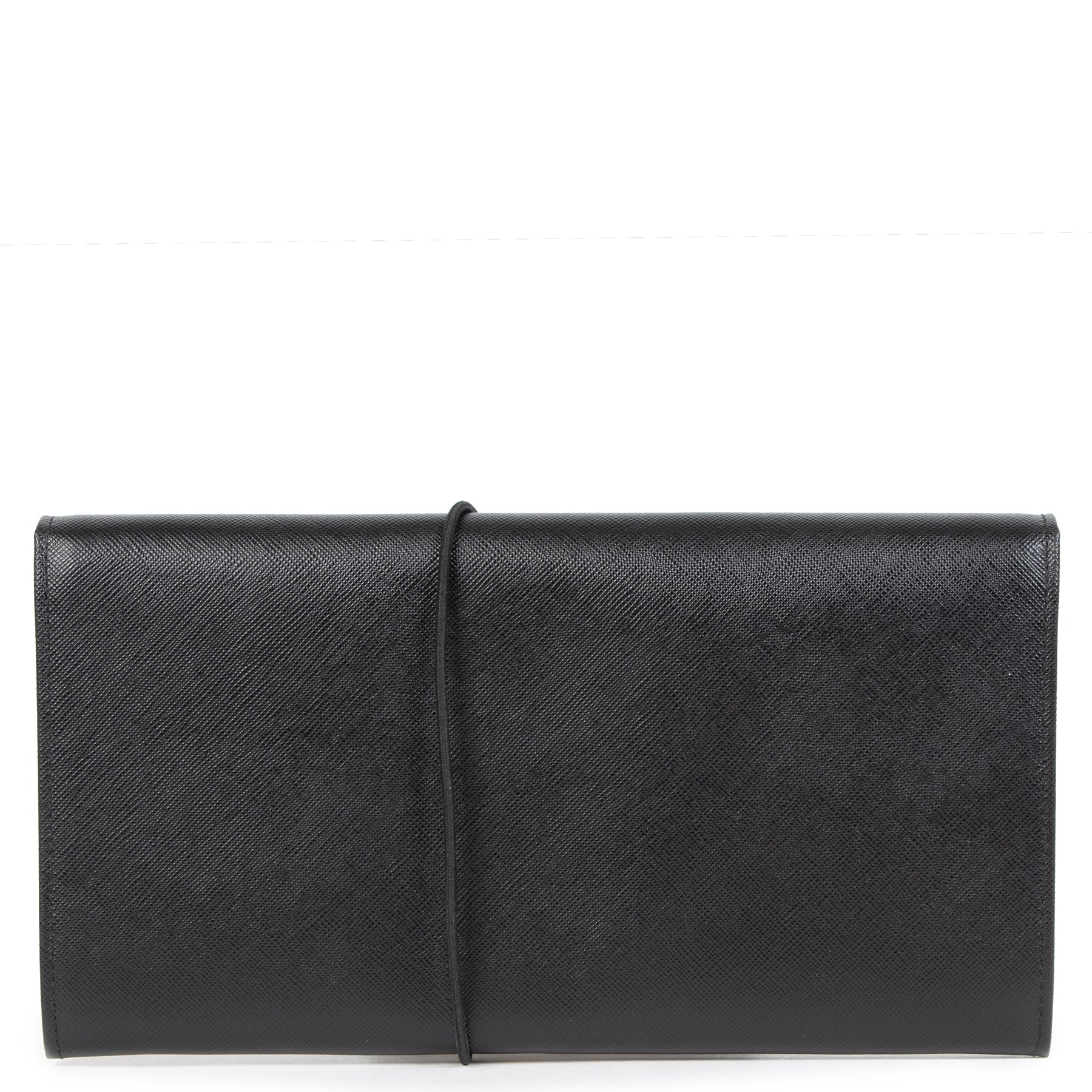 Porte-documents de voyage Prada en cuir Saffiano noir