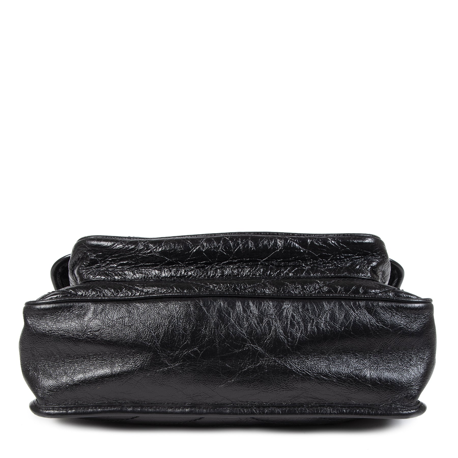 Authentieke Tweedehands Saint Laurent Large Niki Black Calfskin Leather Shoulder Bag juiste prijs veilig online shoppen luxe merken webshop winkelen Antwerpen België mode fashion