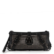 Burberry Prorsum Black Leather Studded Knight Clutch