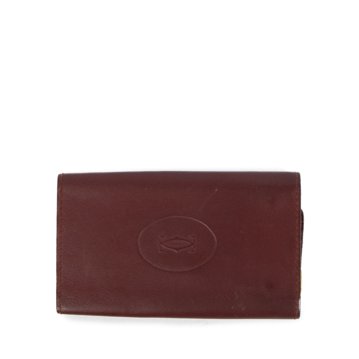 Cartier Burgundy Leather Keyring