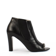 shop 100% authentic second hand Chanel Black Chain Peep Toe Leather Boots - Size 41 1/2 on Labellov.com
