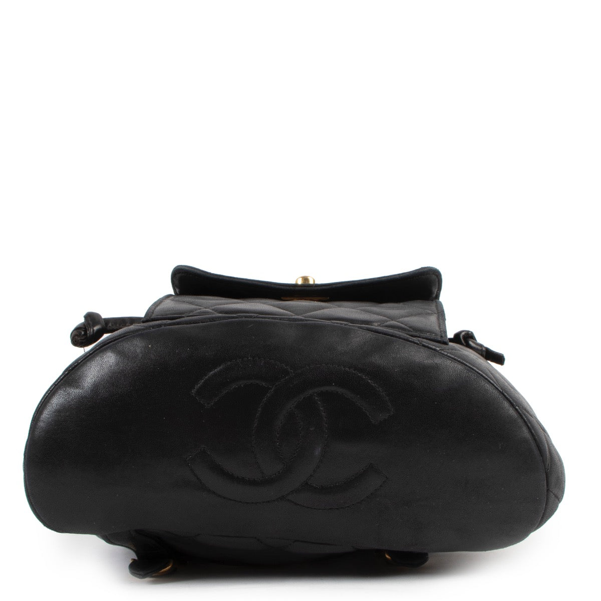 Buy online authentic second hand Chanel Black Vintage Quilted Lambskin Backpack in very good condition at Labellov in Antwerp
