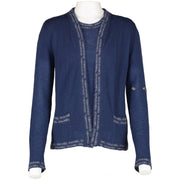 Chanel 99C Blue Cashmere Cardigan and T-shirt Set