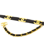 Authentic second-hand vintage Chanel Black CC Multilogo Belt buy online webshop LabelLOV