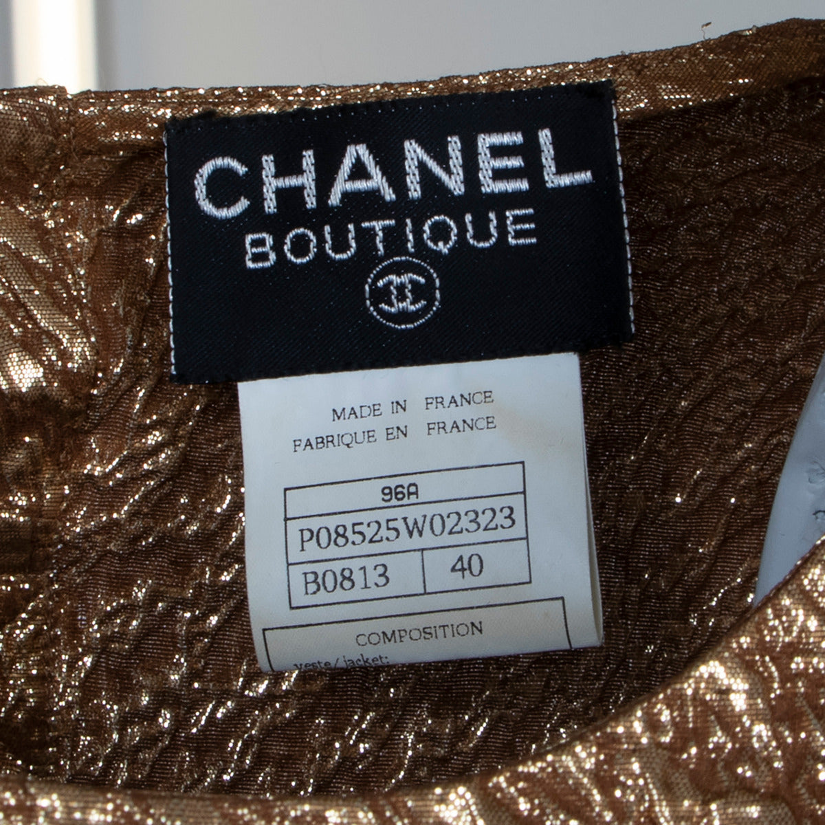Chanel bruin & goud tweed set Herfstcollectie 1996 - Maat 40