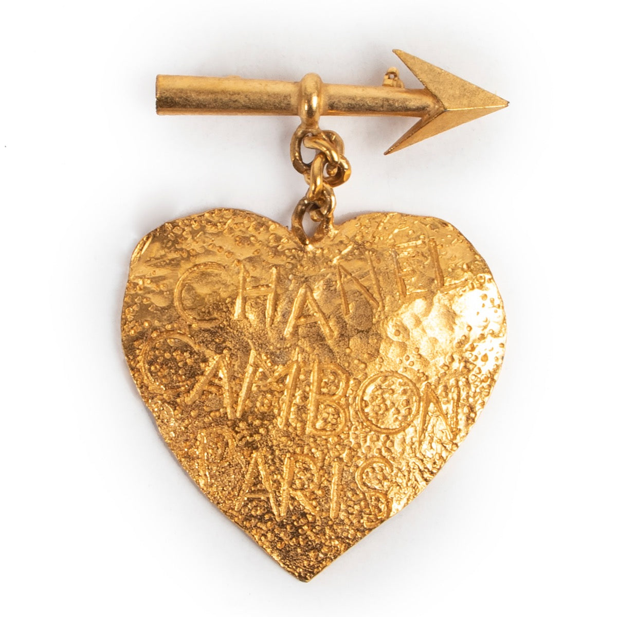Shop safe online 100% authentic second hand Chanel Gold Cambon Paris Brooch in very good condition at Labellov in Antwerp.