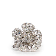 Shop safe online at Labellov in Antwerp 100% authentic second hand Chanel Silver Camellia Ring - Size 54