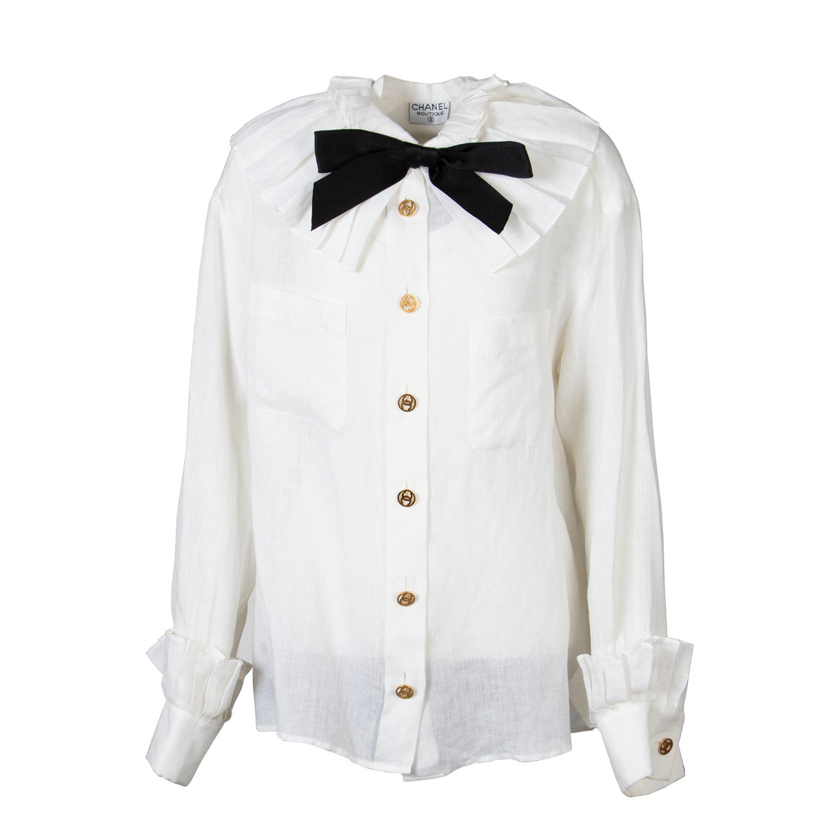Chanel White Victorian Blouse - size S