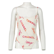 Chanel 1996 Rouge Logo White Swimsuit