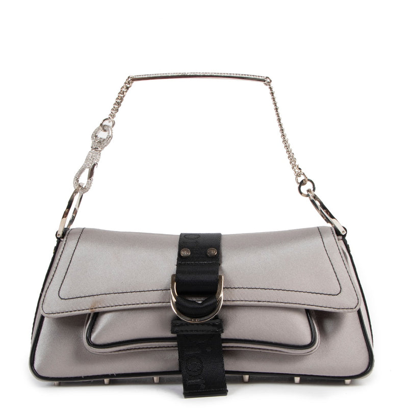 Christian Dior 2003 Hardcore Crystal Satin Mini Flap Bag
