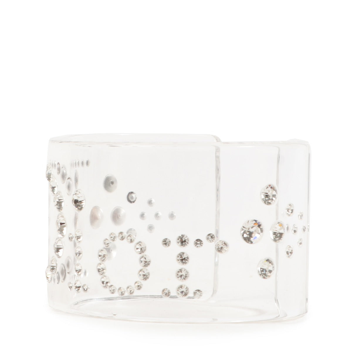 Bracelet jonc manchette en Lucite avec logo en cristal Christian Dior