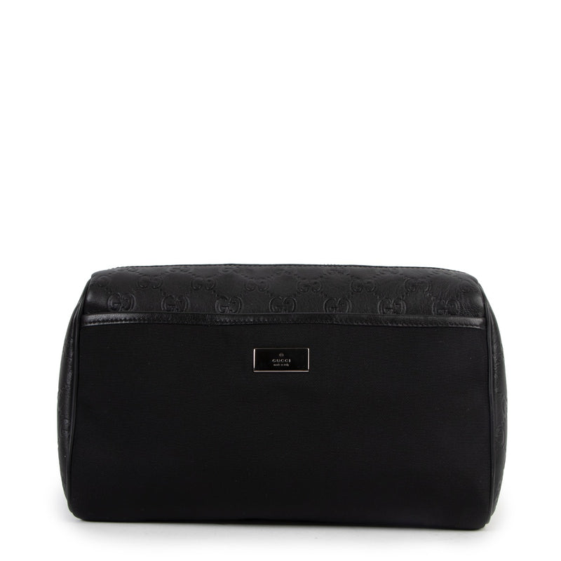 Shop now for your pre-loved, 100% authentic Gucci Black Nylon Guccissima Pouch, at Labellov In Antwerp