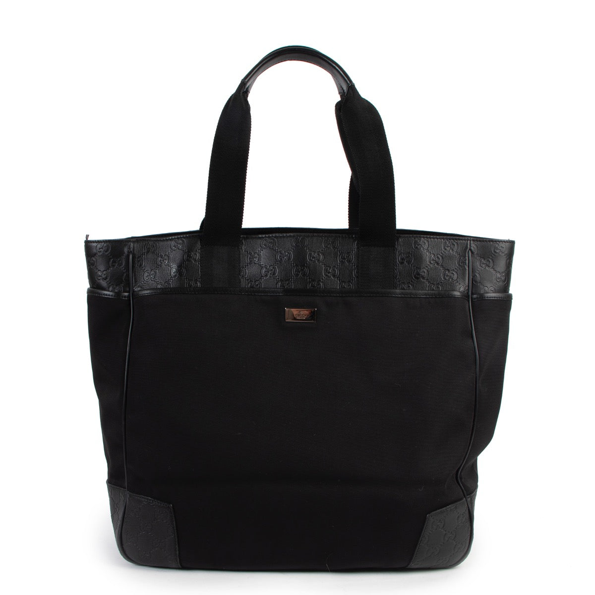 Shop now safe online for your pre-loved, 100% authentic Gucci Black Nylon Guccissima Large Tote, at Labellov.