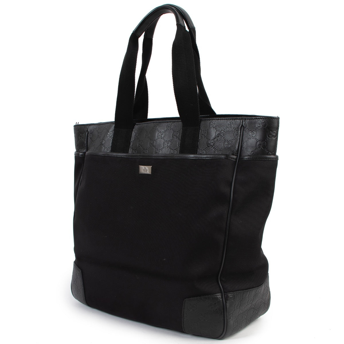 Gucci Black Nylon Guccissima Large Tote