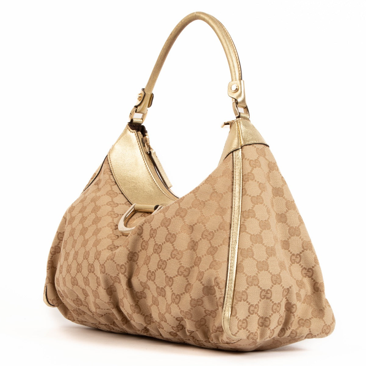 shop 100% authentic second hand Gucci Monogram Gold Top handle on Labellov.com