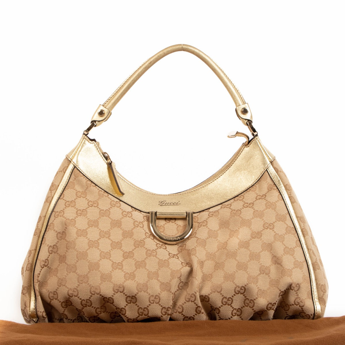 shop 100% authentic second hand Gucci Monogram Gold Top handle on Labellov.com