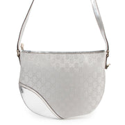 Buy online authentic second hand Gucci Silver GG Canvas Britt Messenger Crossbody Bag in very good condition at Labellov in Antwerp