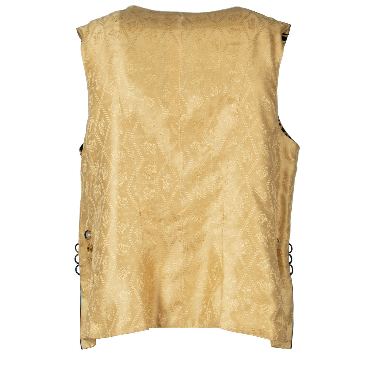 Hermès Vintage Hussar Tromp L'oeil Print Silk Waistcoat Vest
