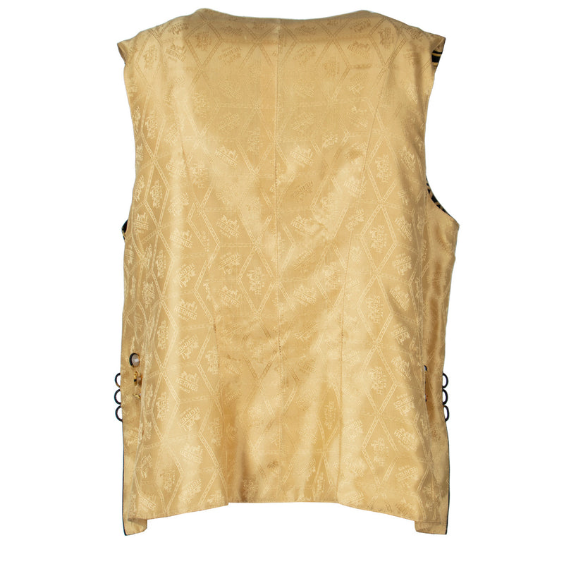 Hermès Vintage Hussar Tromp L'oeil Print Silk Waistcoat Vest