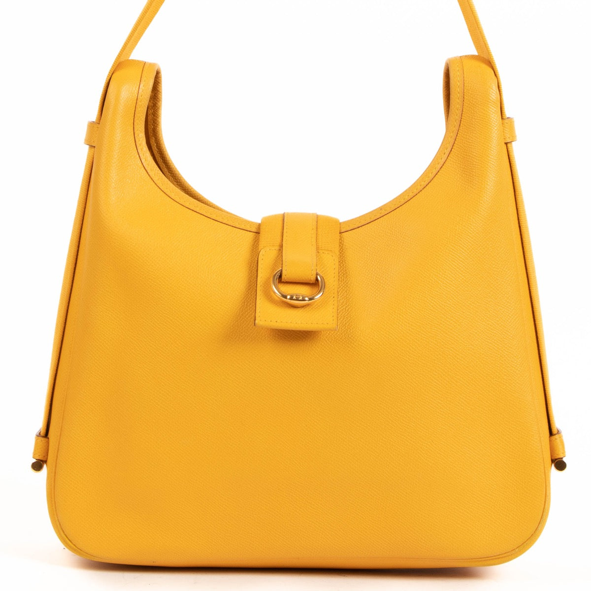Shop safe online at Labellov in Antwerp this 100% authentic second hand Hermès Yellow Courchevel Leather Tsako Shoulder Bag