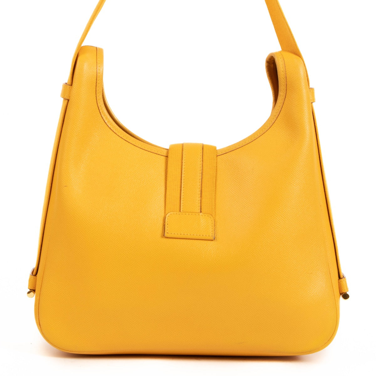 Shop safe online at Labellov in Antwerp this 100% authentic second hand Hermès Yellow Courchevel Leather Tsako Shoulder Bag