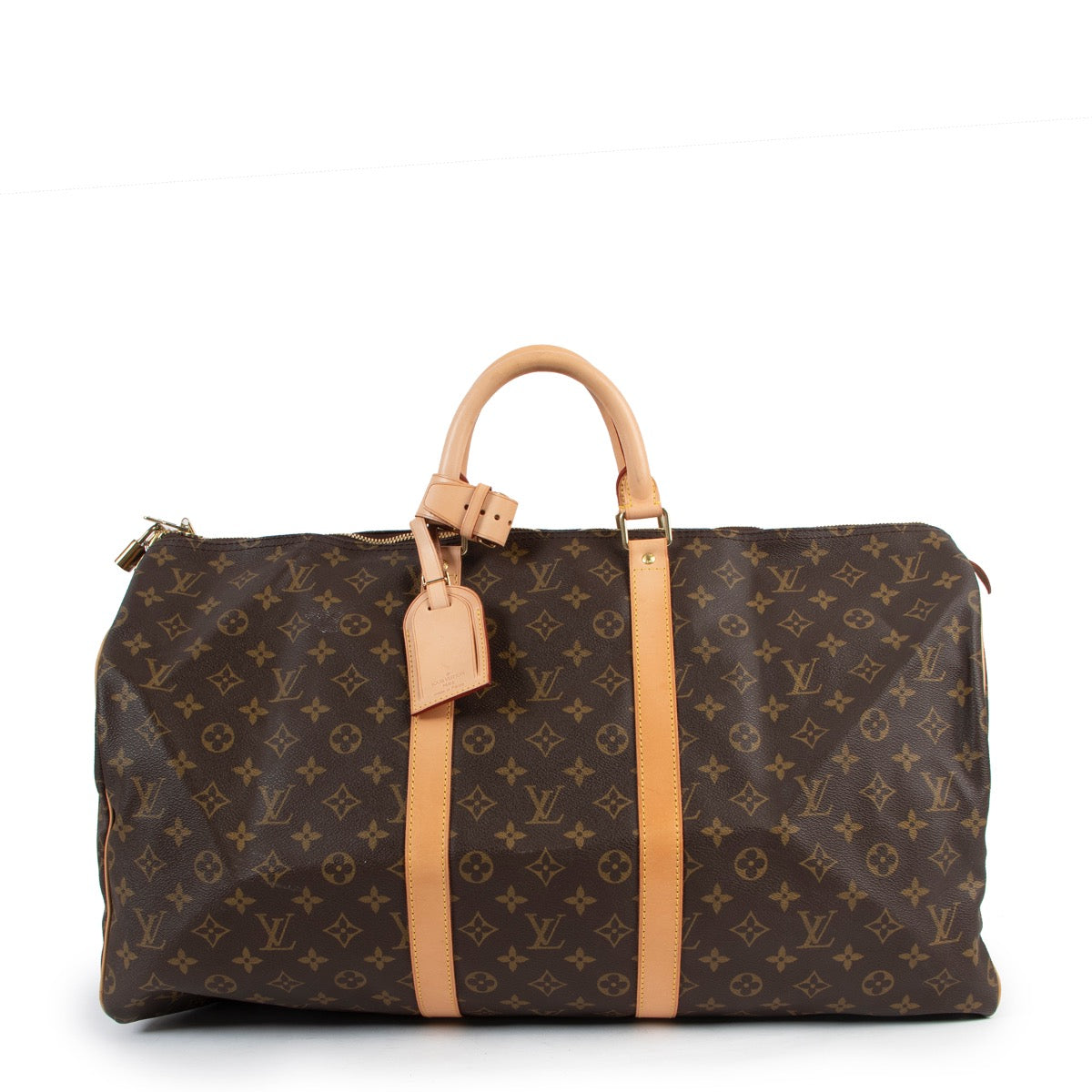 Buy online authentic second hand Louis Vuitton Monogram Keepall 55 Travel Bag in very good condition at Labellov in Antwerp