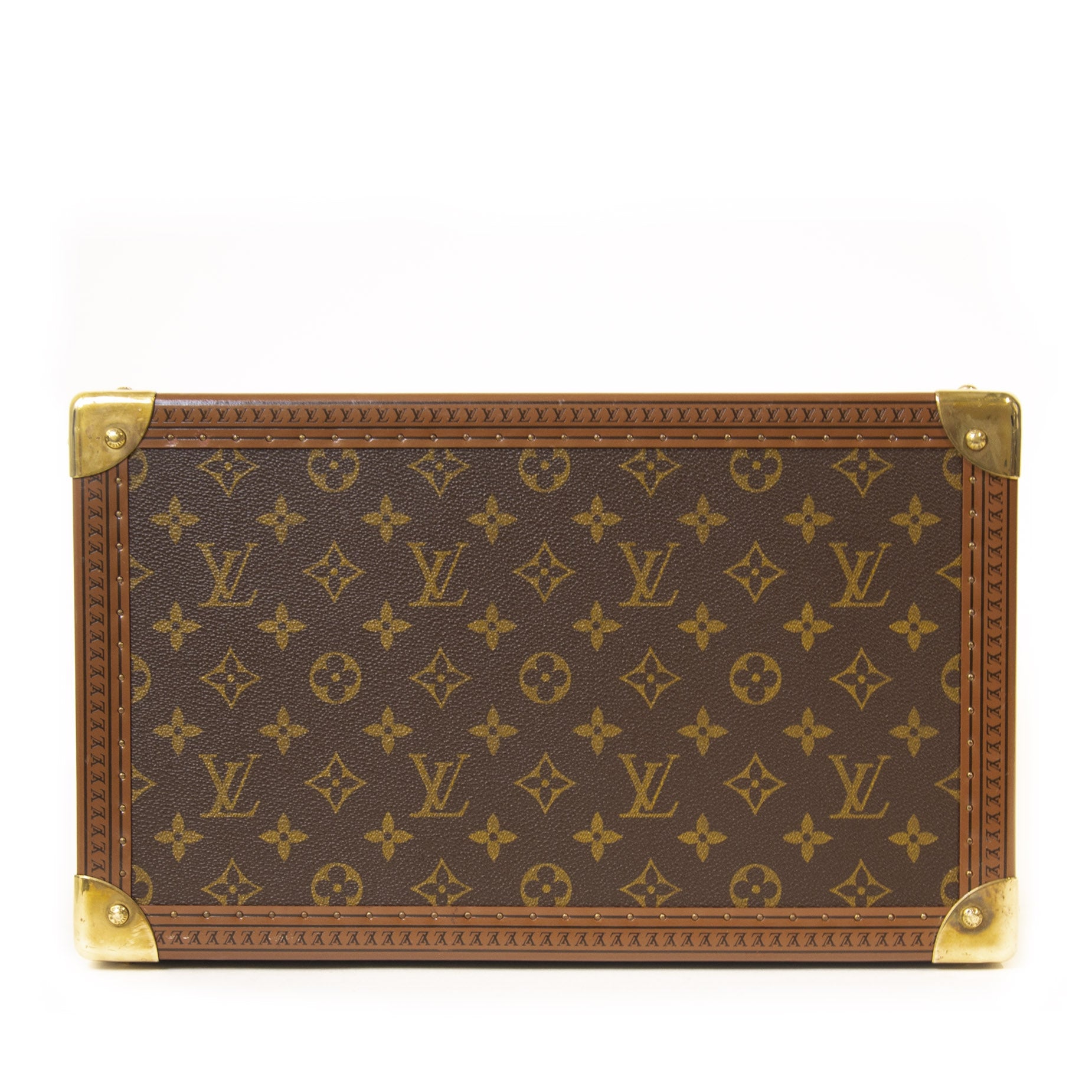 Authentieke tweedehands Louis Vuitton Vintage Monogram Travel Trunk Case juiste prijs veilig online winkelen LabelLOV webshop luxe merken winkelen Antwerpen België mode fashion