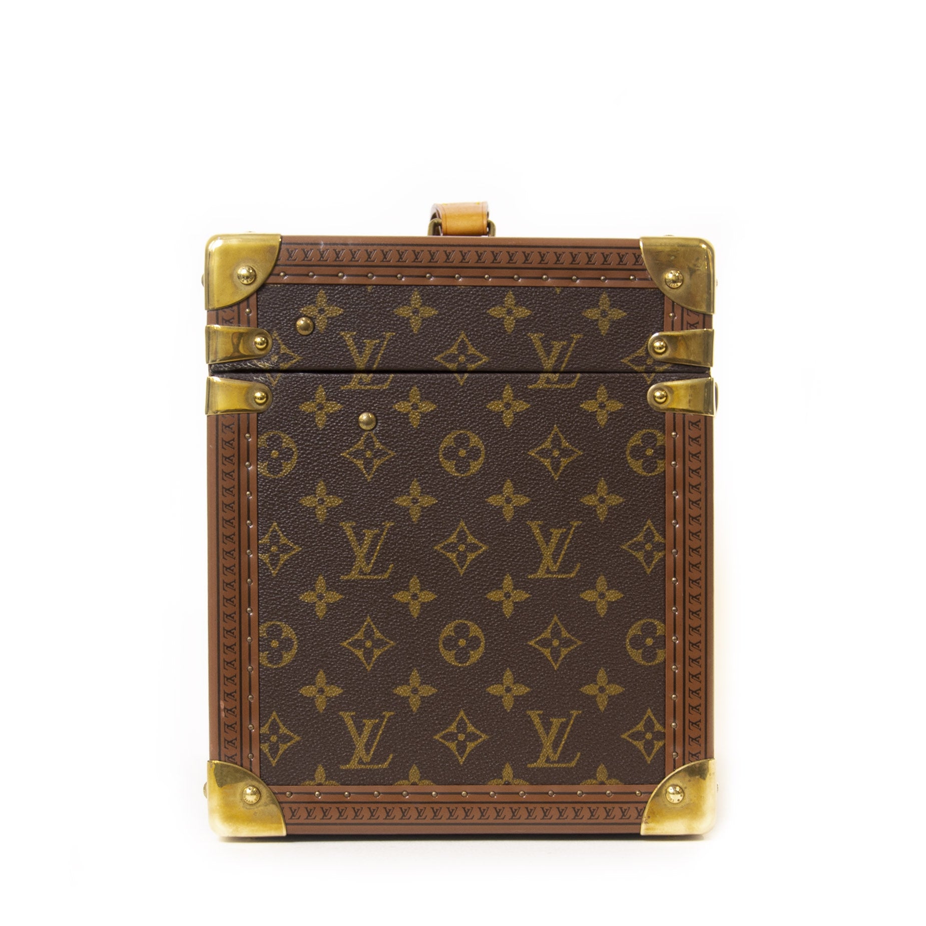 Authentieke tweedehands Louis Vuitton Vintage Monogram Travel Trunk Case juiste prijs veilig online winkelen LabelLOV webshop luxe merken winkelen Antwerpen België mode fashion