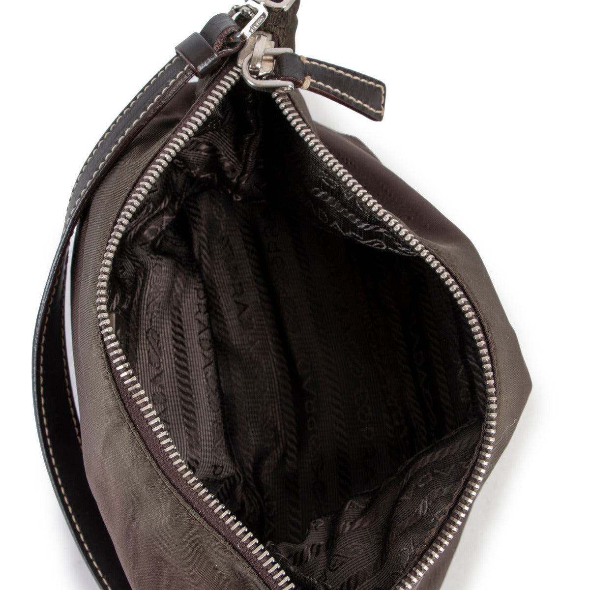 Sac à bandoulière Prada mini en nylon marron