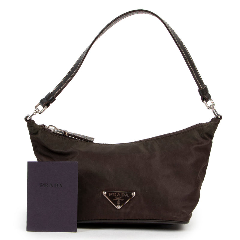 Prada Brown Nylon Mini Shoulder Bag