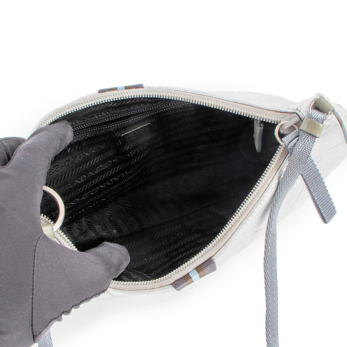 Buy online authentic second hand Prada Metallic Quilted Nappa Shoulder Bag in very good condition at Labellov in Antwerp