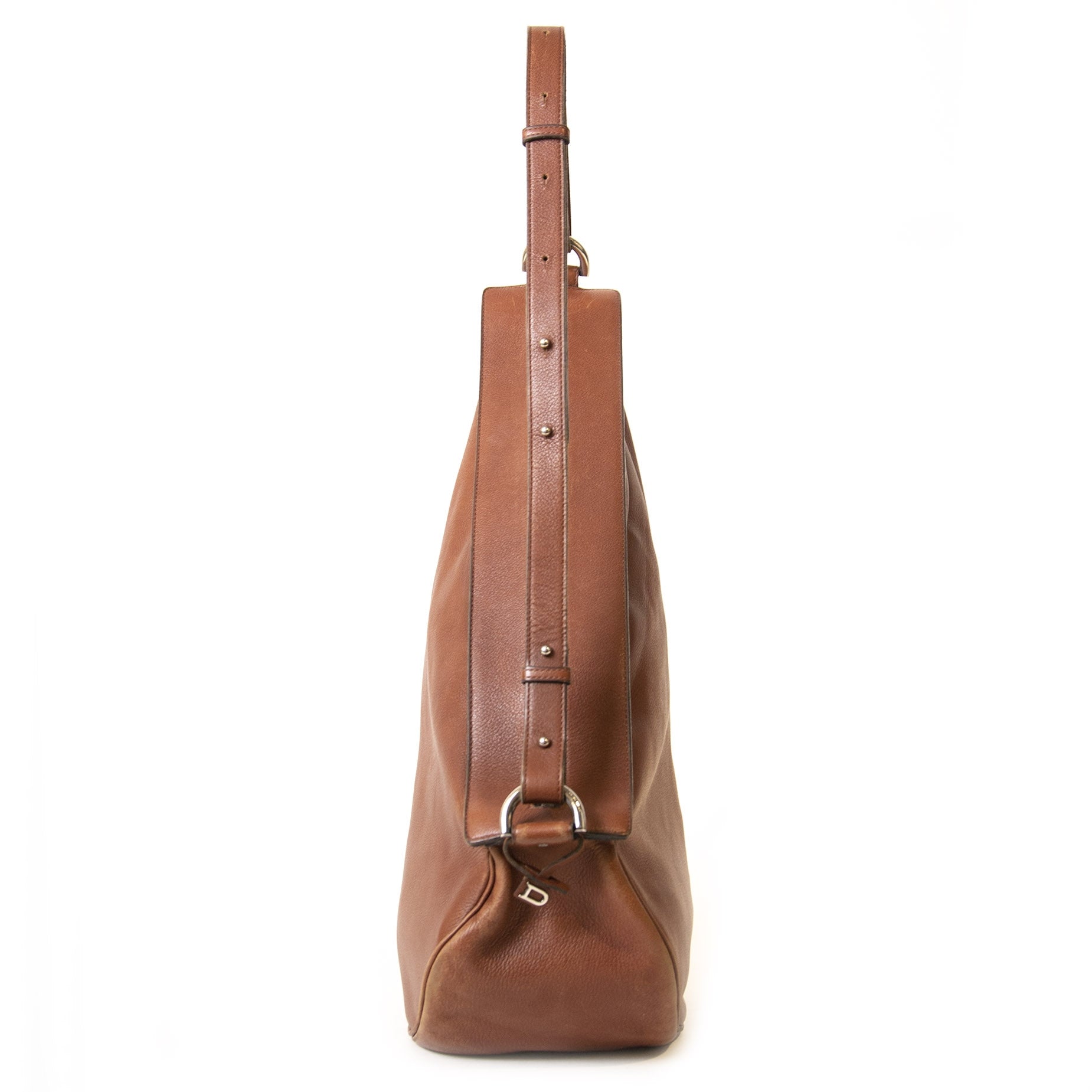 Authentieke Tweedehands Delvaux Cognac Sling Leather Bag juiste prijs veilig online winkelen LabelLOV webshop luxe merken winkelen Antwerpen België mode fashion