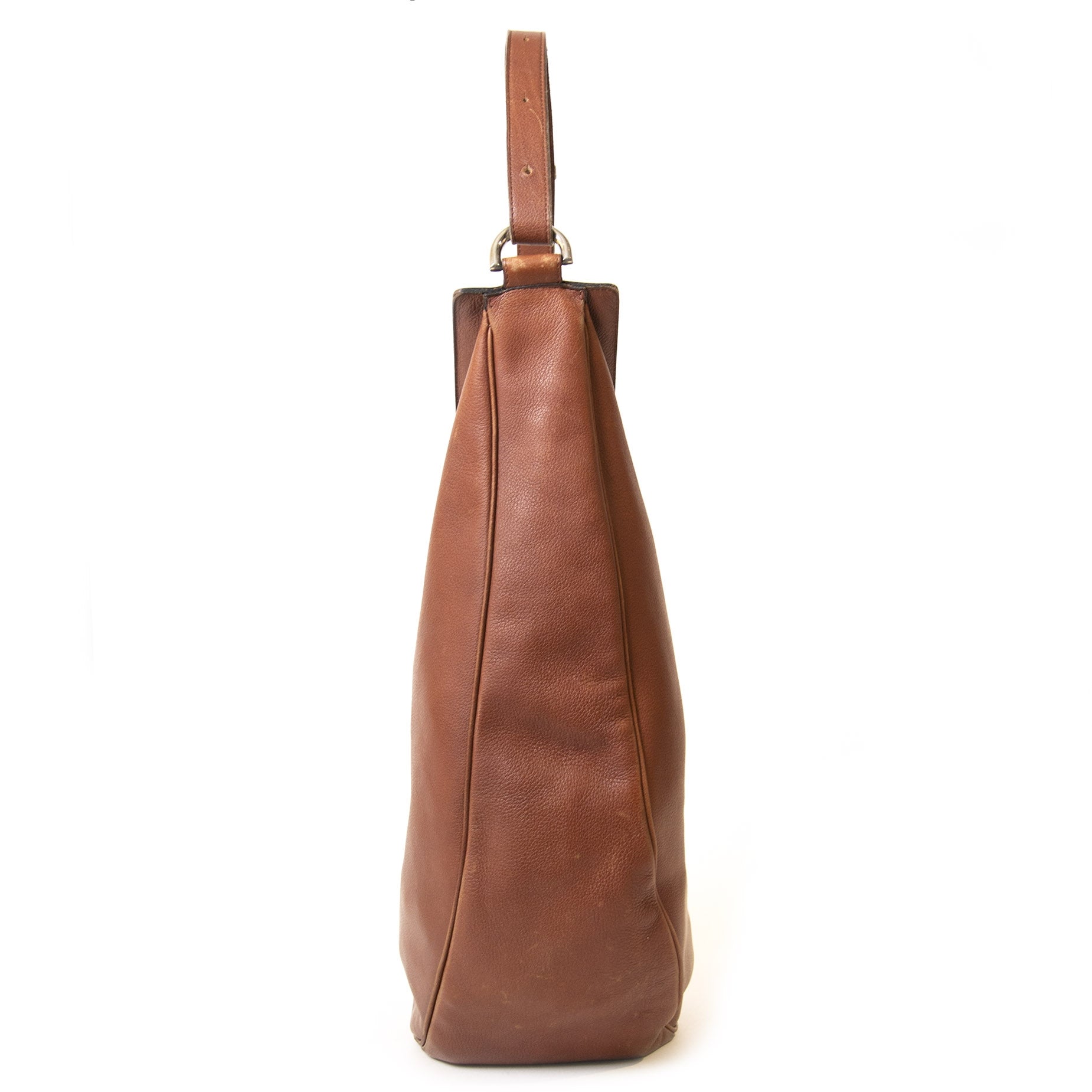 Authentieke Tweedehands Delvaux Cognac Sling Leather Bag juiste prijs veilig online winkelen LabelLOV webshop luxe merken winkelen Antwerpen België mode fashion