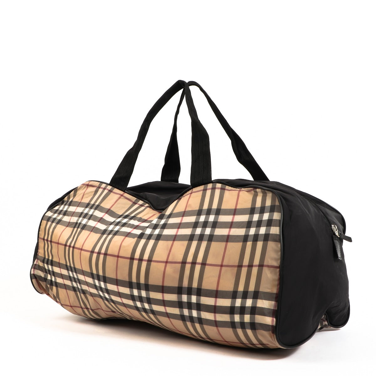 Burberry Vintage Check Nylon Uitvouwbare Reistas