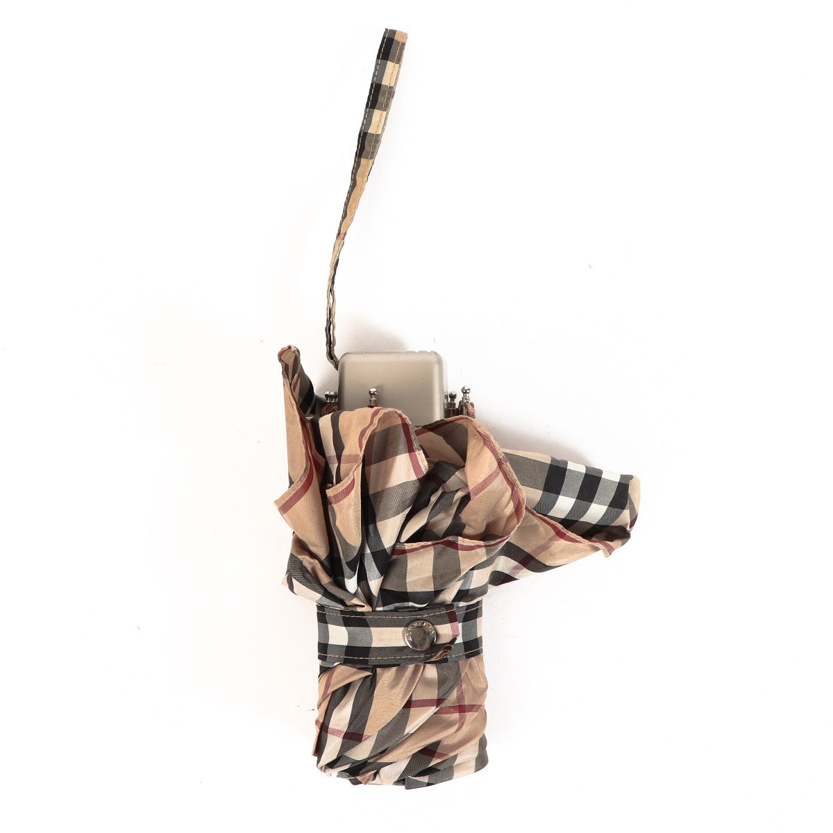 Shop safe online at Labellov in Antwerp this 100% authentic second hand Burberry Vintage Check Folding Umbrella